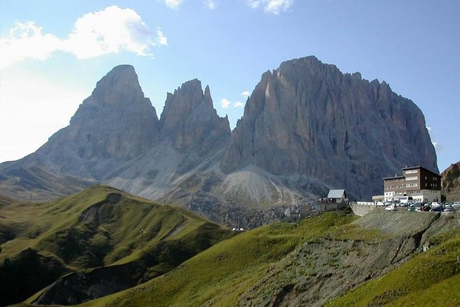 From Bolzano: Private Day Tour by car: The Great Dolomites Road - Sass Pordoi and the Pordoi Pass: the switchbacks and the cable-car moment